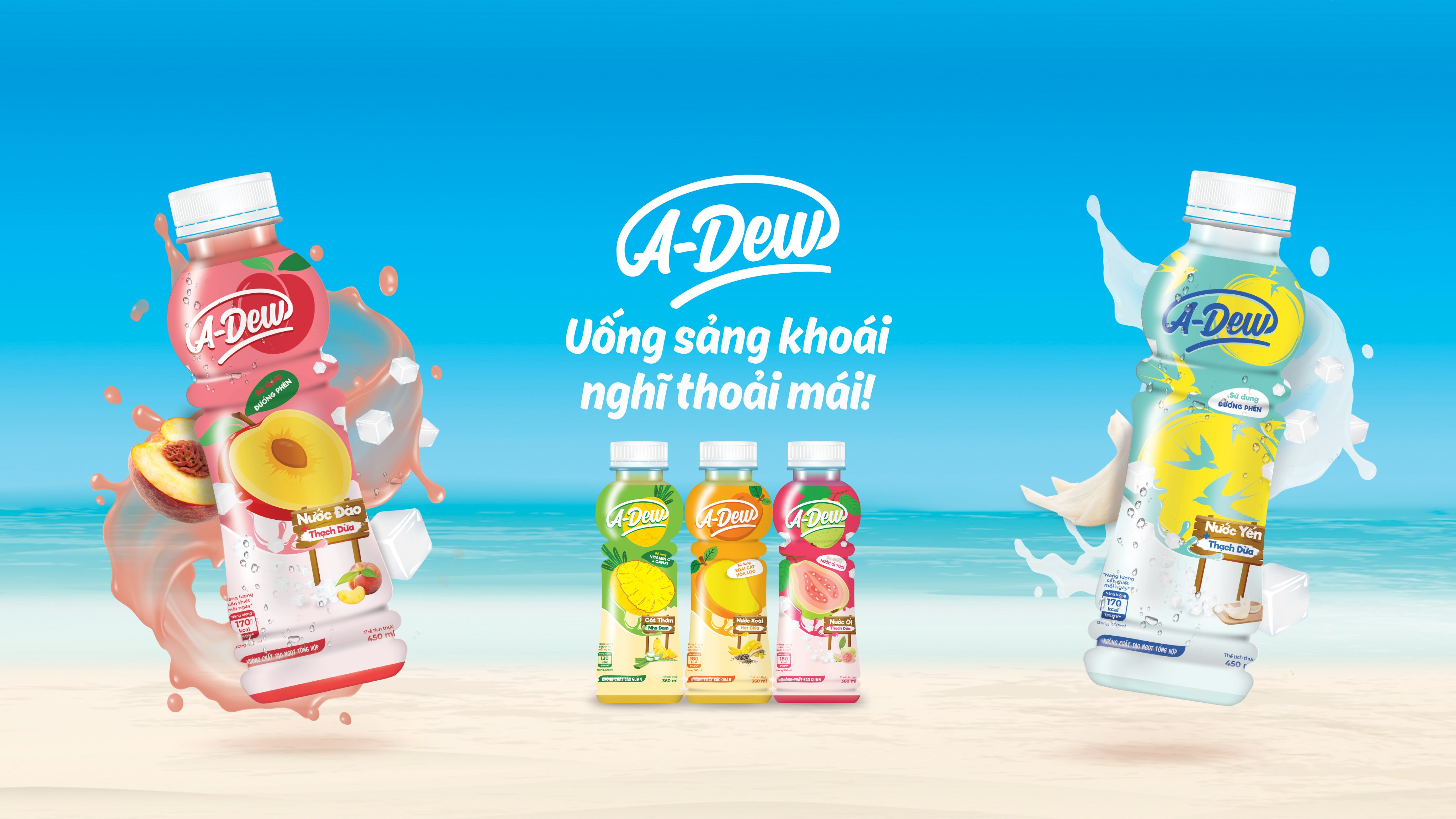 Nước trái cây A-Dew 450ml (Nhiều vị)