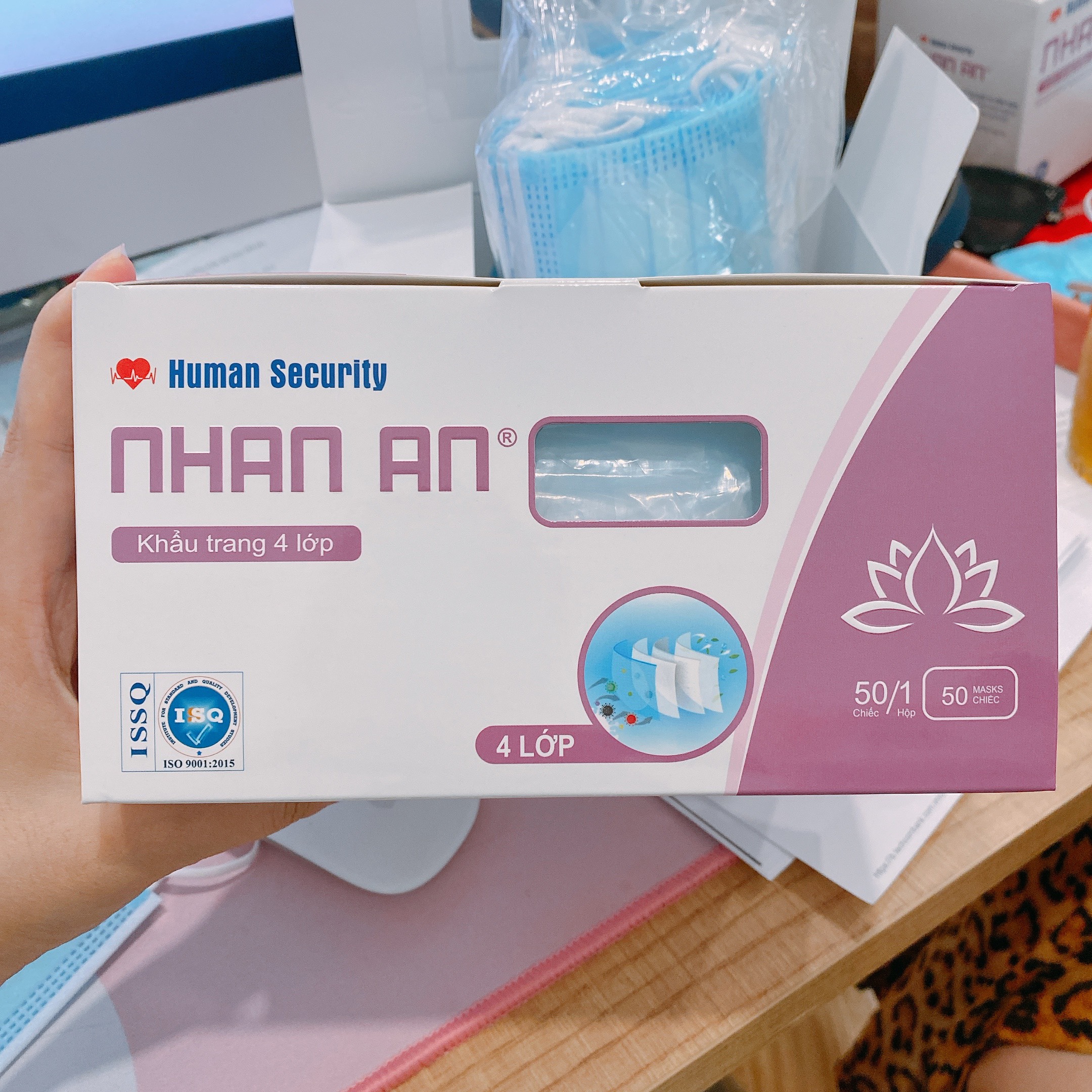 [ Combo 5 hộp ] Khẩu trang 4 lớp kháng khuẩn Nhan An