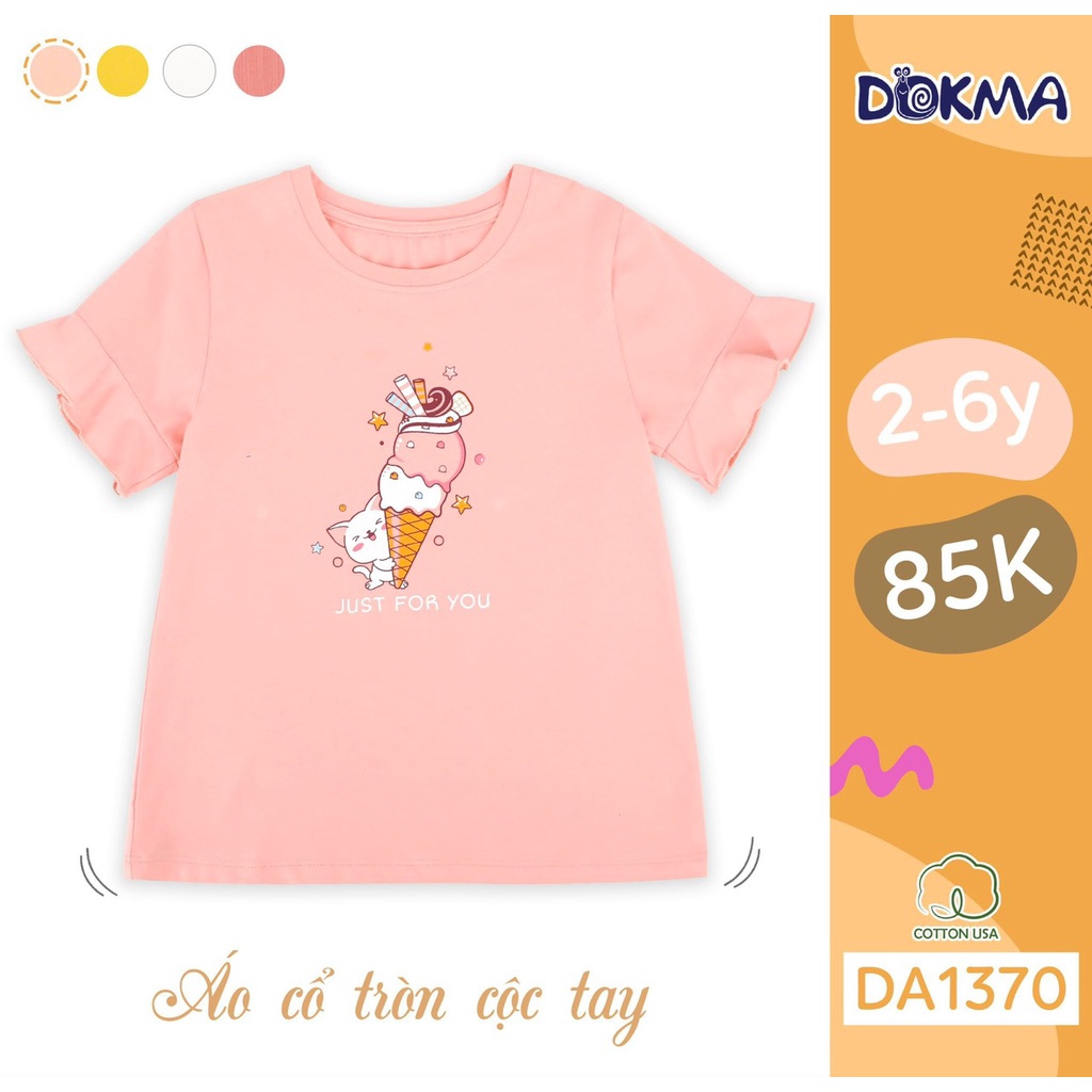 2-6y Áo cộc tay bèo bé gái Dokma DA1370