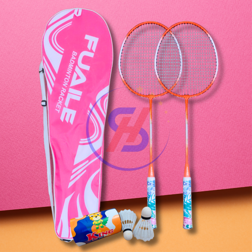 Bộ 2 Cây Vợt Cầu Lông King 201 Chất Lượng Tốt Kèm Túi Vợt Và 2 Quả Cầu