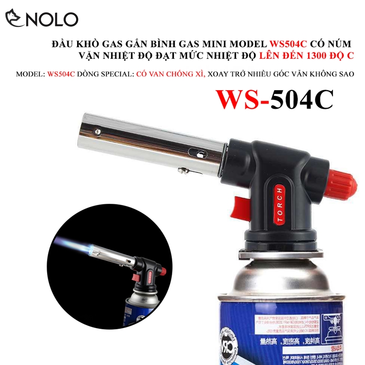 Model ws504c mini gas tank head with temperature control knob of 1300 degree Celsius