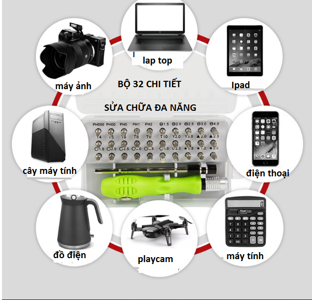 Bộ Tua Vít Đa Năng Xịn 32 chi tiết