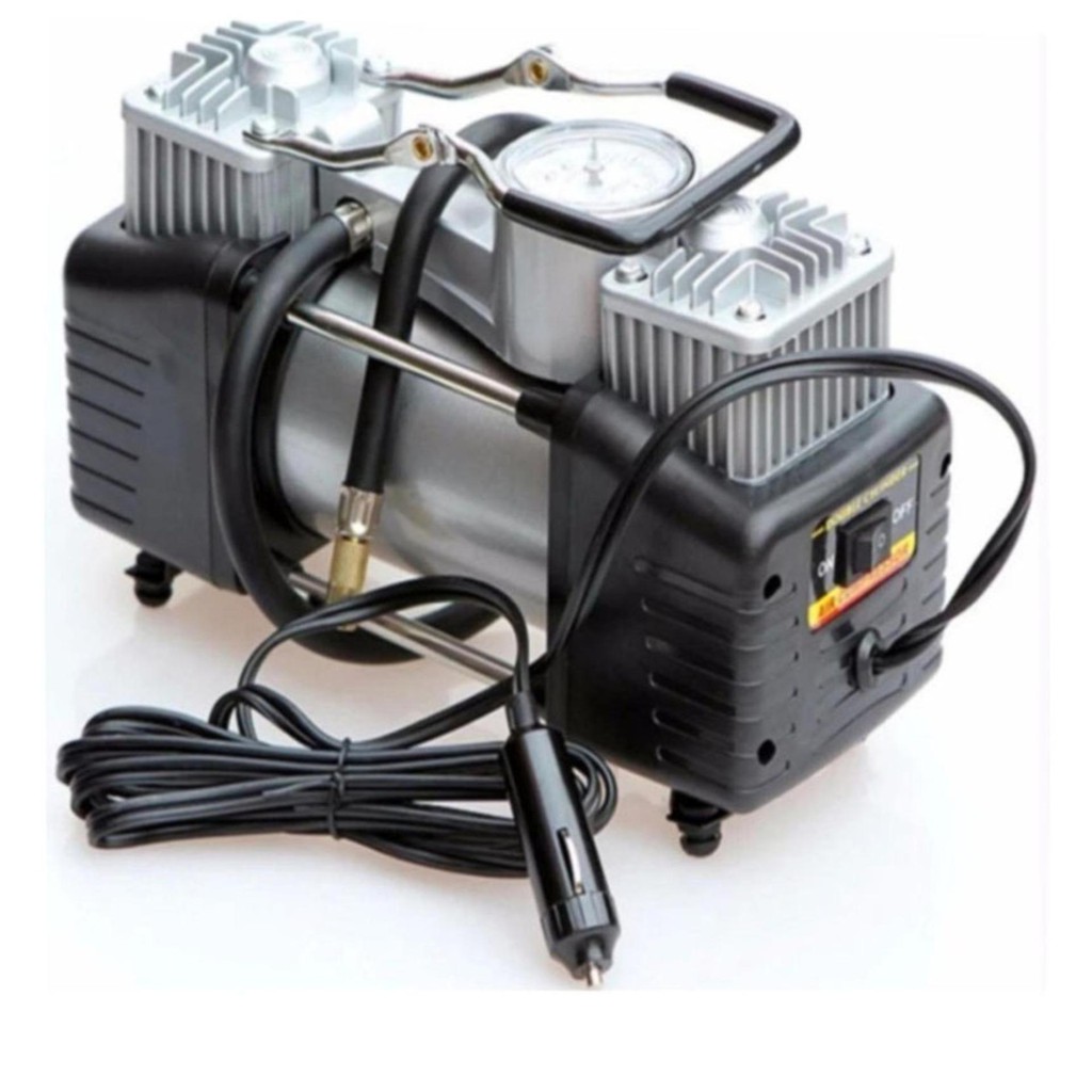 BƠM 2 XI LANH ĐỒNG HỒ CƠ KHÔNG ĐÈN CHO Ô TÔ , BƠM 2 PISTON XYLANH AIRCOMPRESSOR ĐIỆN 12V