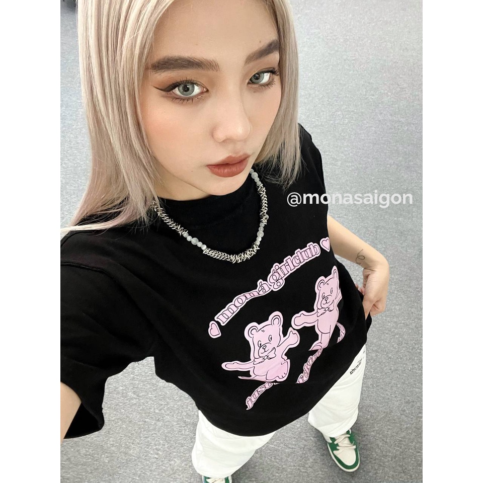 Áo thun baby tee MONÁ - GUMMY ĐEN