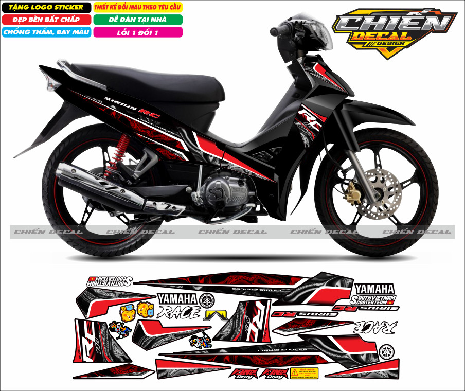 Tem rời sirius 110cc 50cc RC mẫu mới 2023 nhiều mẫu lựa chọn