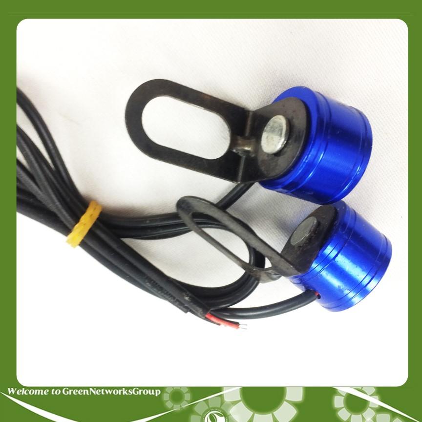 Bộ đèn led trợ sáng cầu lồi mini gắn chân gương xe máy Greennetworks (màu xanh dương)