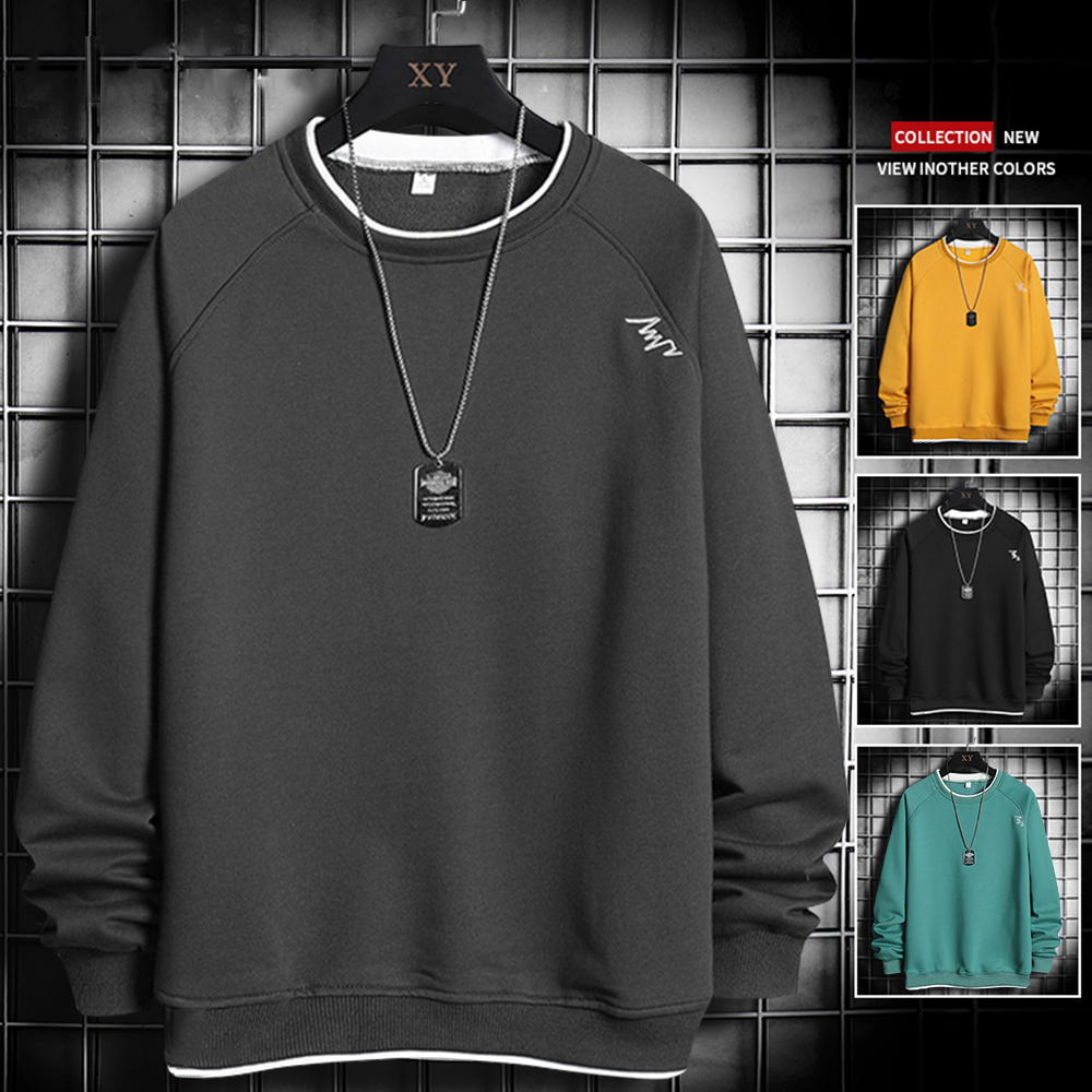 Áo Sweater Áo Thu Đông Nam Cổ Tròn Trơn Màu Basic Chất Nỉ Cao Cấp Thiết Kế Đơn Giản Mẫu Mới Hot Trend 2024 Thời Trang FORHIMCS2 AO TOP NAM 90000149C2