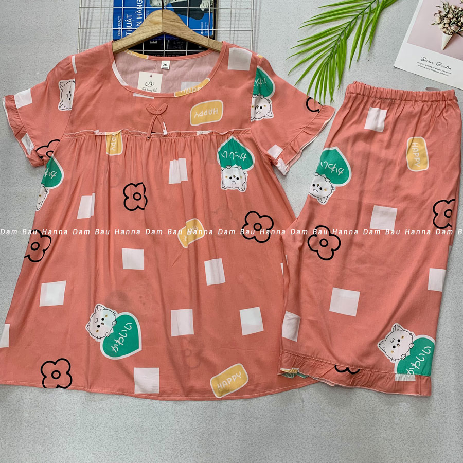 [SIZE 40-65KG] Đồ lửng tone 2 da HANNA cao cấp dành cho bà bầu 1 lớp thoáng  mát mùa hè bền và ít nhăn có thun điều chỉnh ở bụng