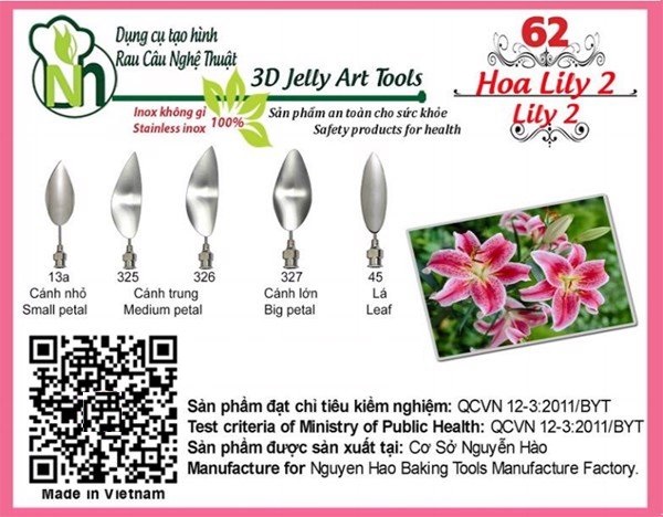 Kim rau câu 3D Ngọc Huệ (bộ 5 kim số 62 - hoa Lily 2)