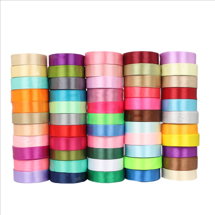 Ruy băng lụa trơn bản 1cm, 2cm, 4cm (Cuộn 22m)