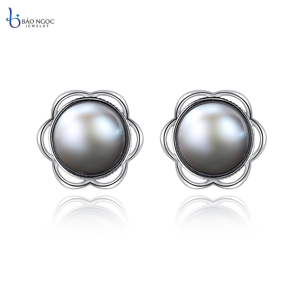 Bông Tai Ngọc Trai Thật Tự Nhiên Cao Cấp - Cỡ Hạt 7x7 Ly - B2352 - Bảo Ngọc Jewelry