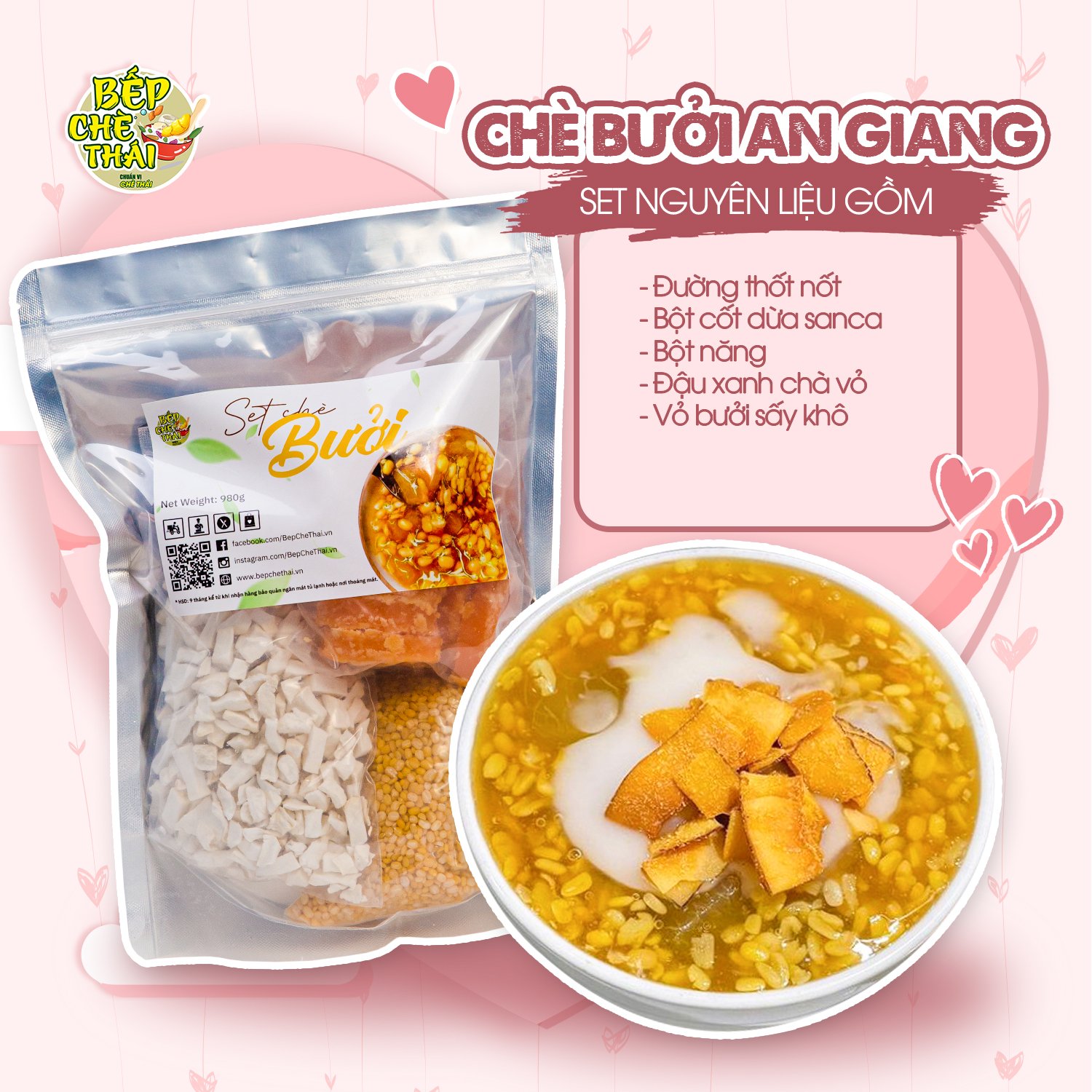Chè Bưởi An Giang (SET 40-45 CHÉN) Bếp Chè Thái