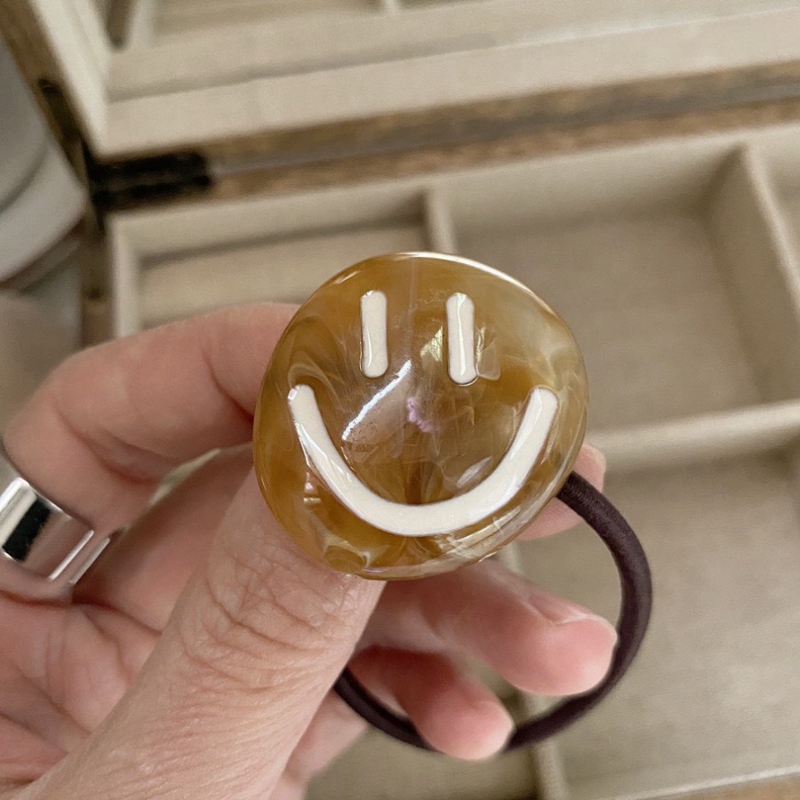 [Tím.Little] Dây thun cột tóc mặt cười smile  phụ kiện chun buộc tóc dễ thương