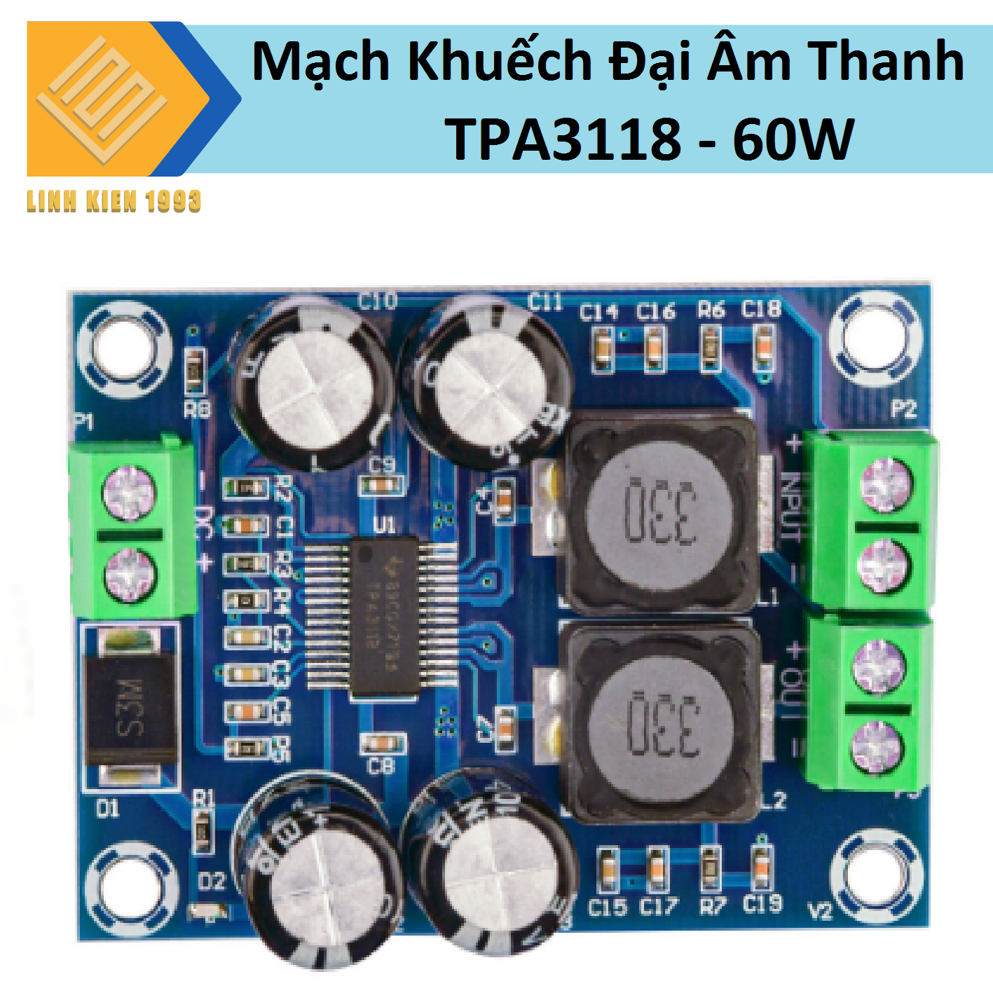 Mạch khuếch đại âm thanh tpa3118 60w