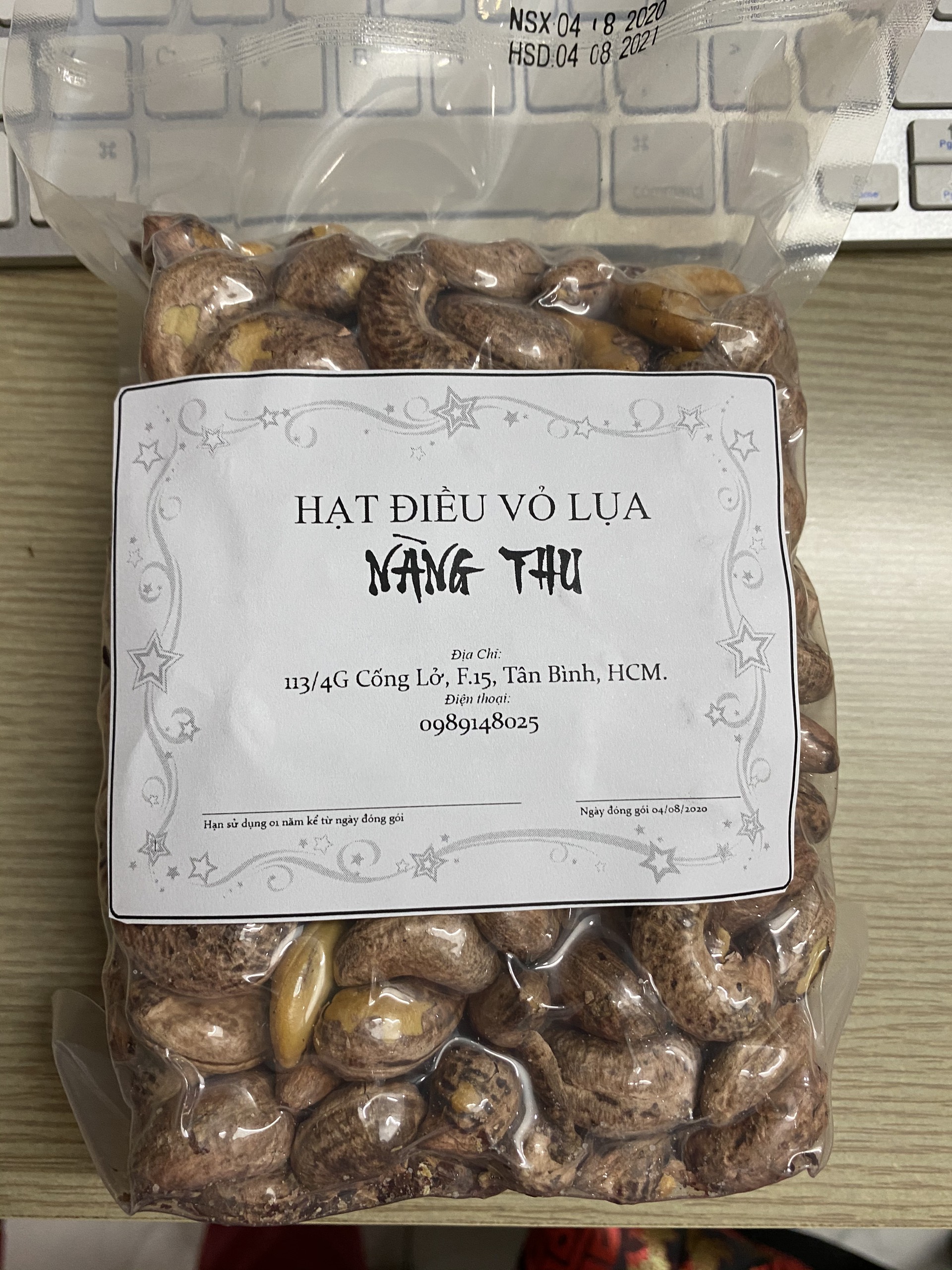 Hạt điều vỏ lụa loại 1 -  gói 500gr