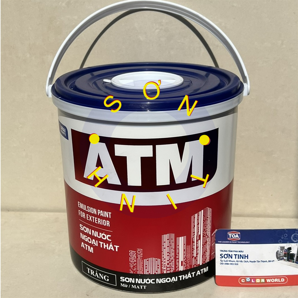 Sơn chậu SƠN NƯỚC NGOÀI TRỜI hệ nước màu trắng ATM (3,35L ~ 5kg ), sơn tường phào chỉ bê tông thạch cao