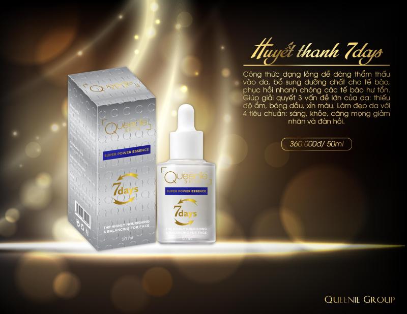 Serum huyết thanh trắng da 7days giúp da sáng- khỏe -căng mọng giảm nhăn và đàn hồi Queenie Skin 50ml giá rẻ