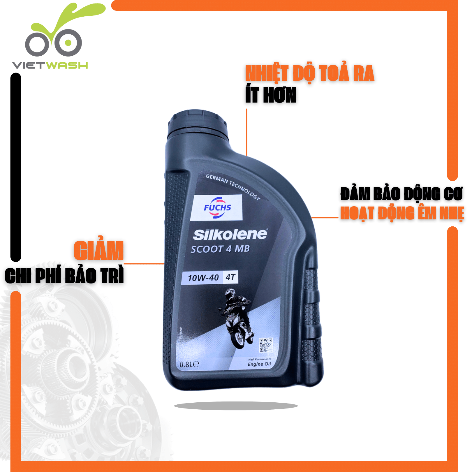 [FUCHS] Nhớt xe ga Fuchs Silkolene Scoot 4 10W40 API SL 800ml