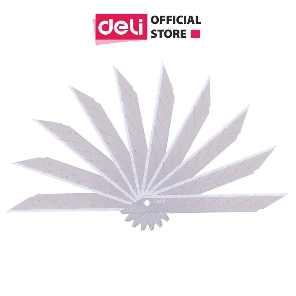 Lưỡi dao rọc giấy 30 độ Deli , Bạc, 10 chiếc lưỡi/hộp - E2015/ DP093A