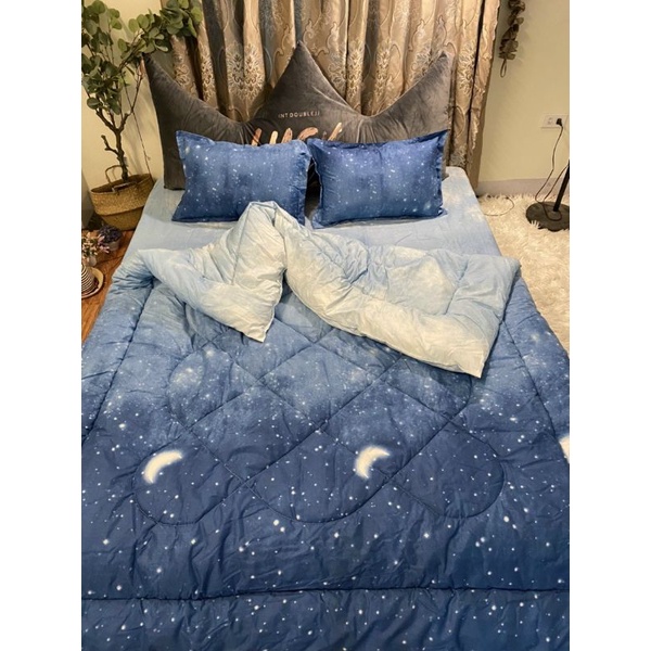 Bộ 5 món chăn phao ga gối poly cotton chăn m8x2m