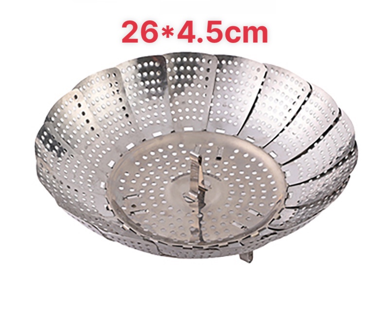 Vỉ hấp đa năng inox 304 vỉ hấp xôi, hấp cách thủy, hấp hải sản gấp gọn h002