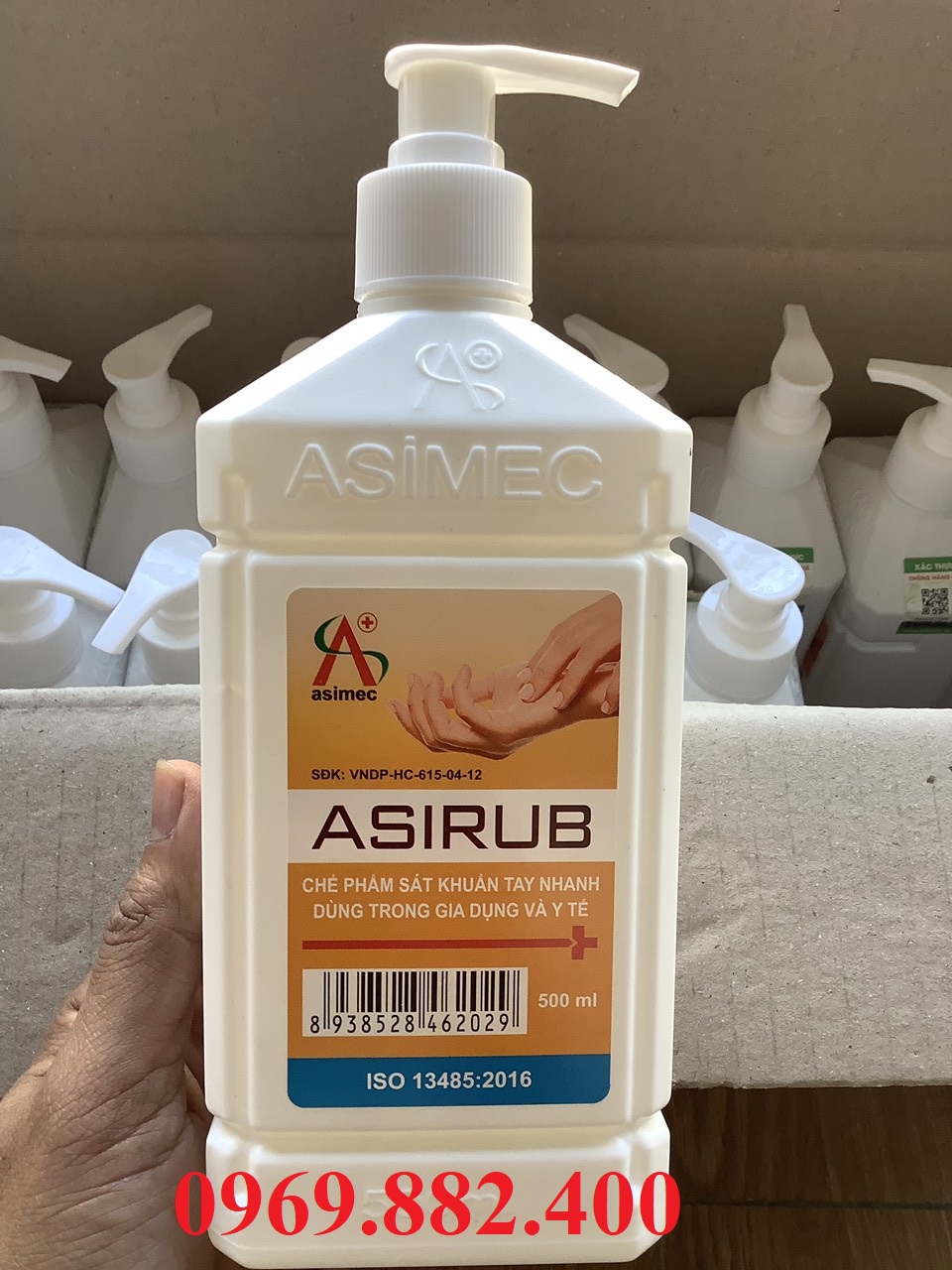 Nước rửa tay nhanh Asirub, sát khuẩn khô chai 500ml CHÍNH HÃNG
