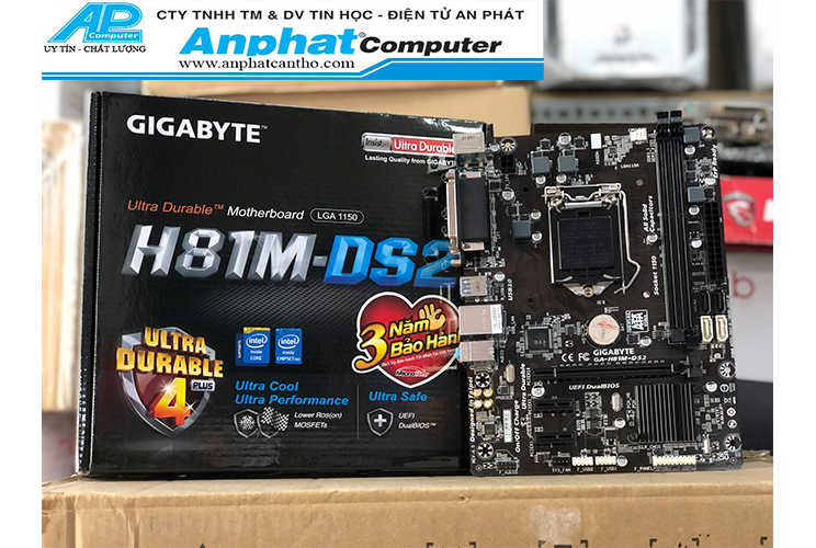 Bo mạch chủ main gigabyte h81m-ds2 - hàng chính hãng - bảo hàng 36 tháng