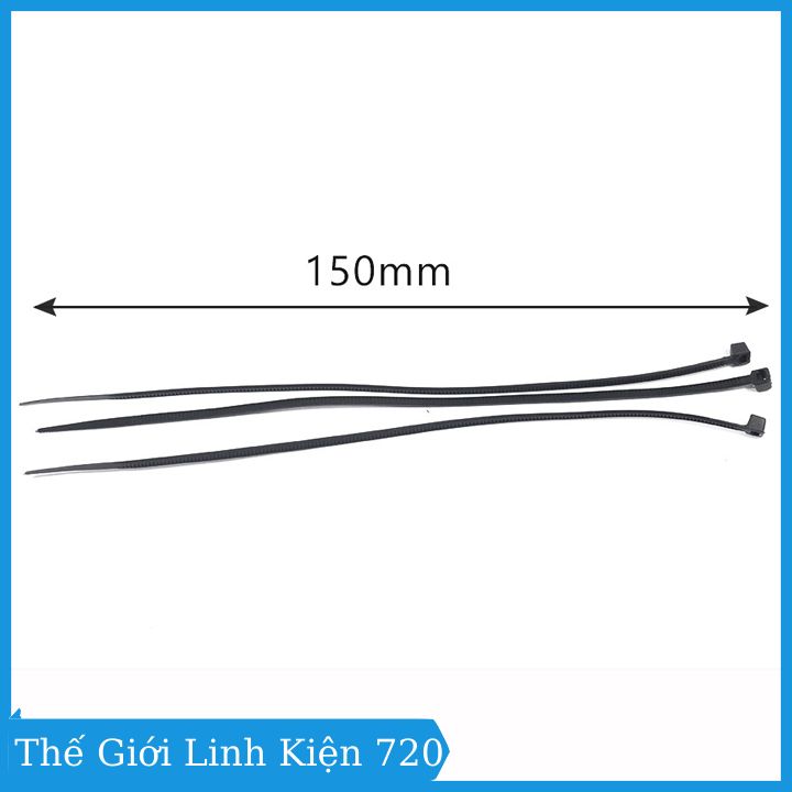Gói 1000PCS dây thít nhựa đen 3X150mm