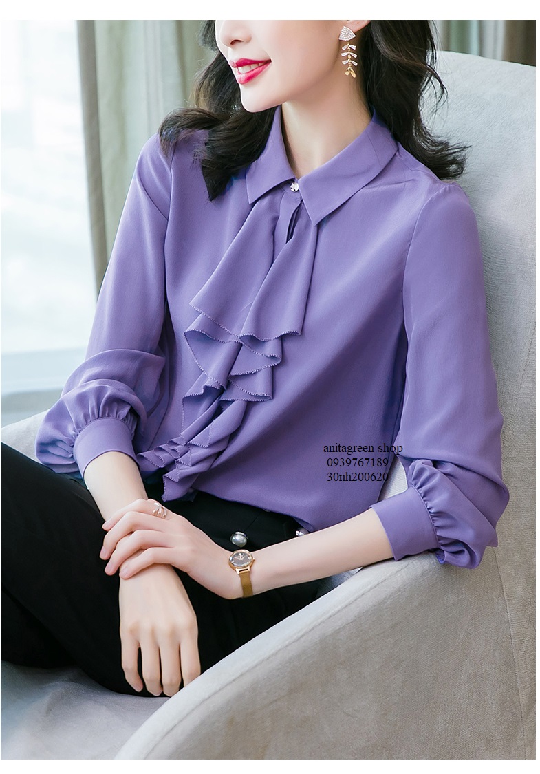 nh200620-ÁO SƠ MI NỮ BÈO MÀU TÍM