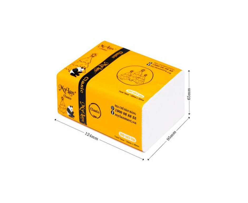 Thùng (30 Gói) Khăn Giấy Rút Gấu Trúc Mylan (300 Tờ/Gói) - Cao cấp Mylan