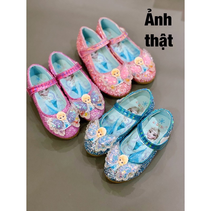 Giày Búp Bê Nhũ Elsa Siêu Xinh Vạn Bé Mê