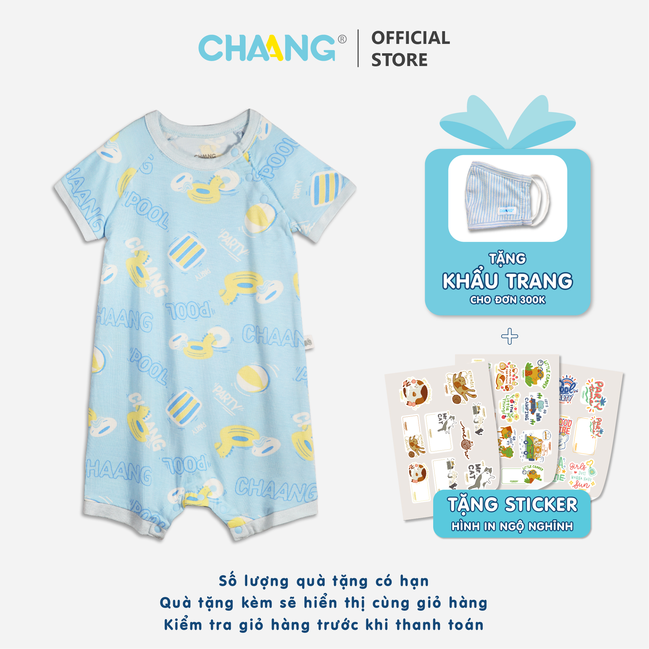 [CHAANG] Bộ body cúc chéo bé trai Pool Chaang