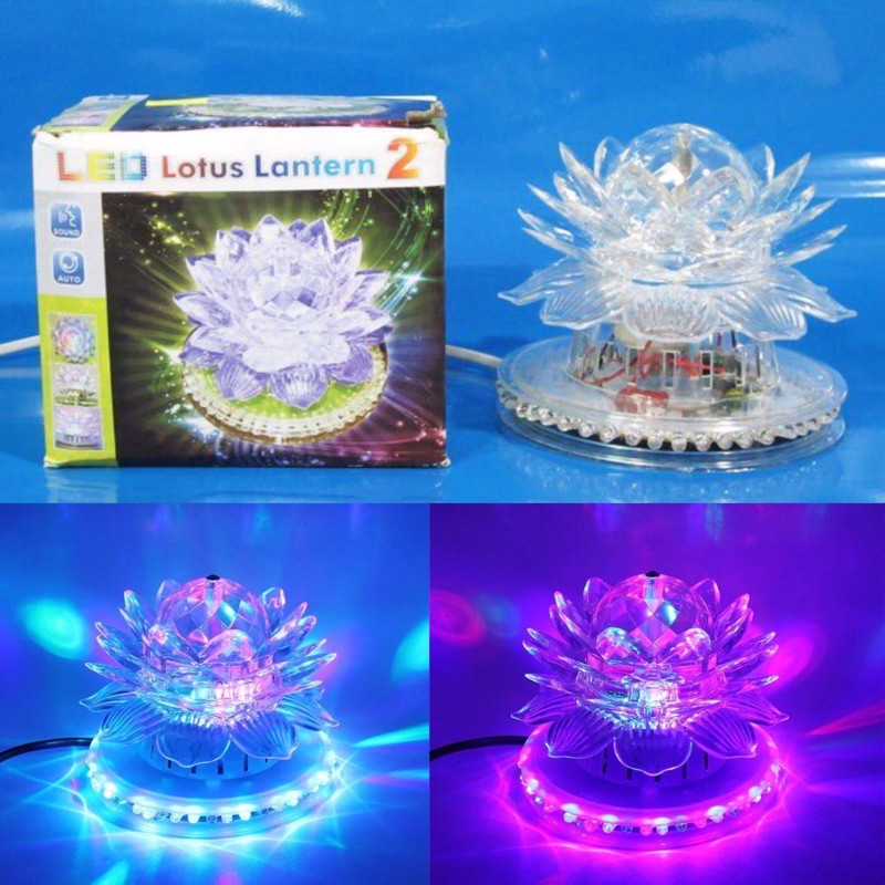 COMBO 2 CÁI ĐÈN LED HOA SEN XOAY 7 MÀU ( BÔNG SEN )