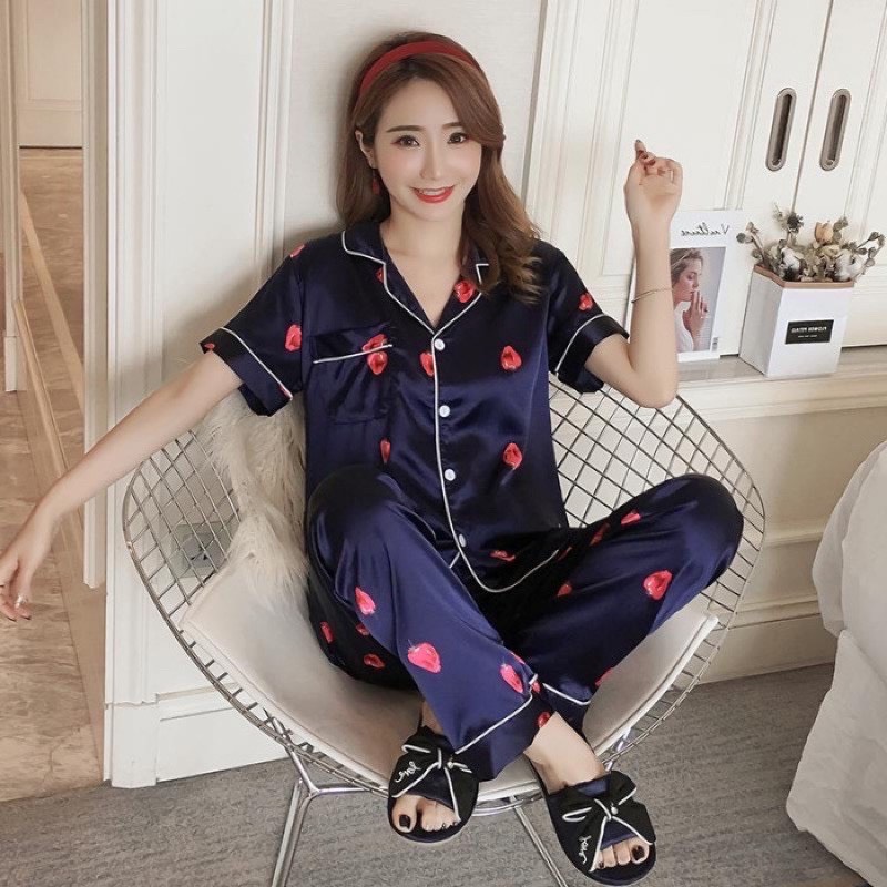 [HCM]SET BỘ  NGỦ PIZAMA LỤA - Y23