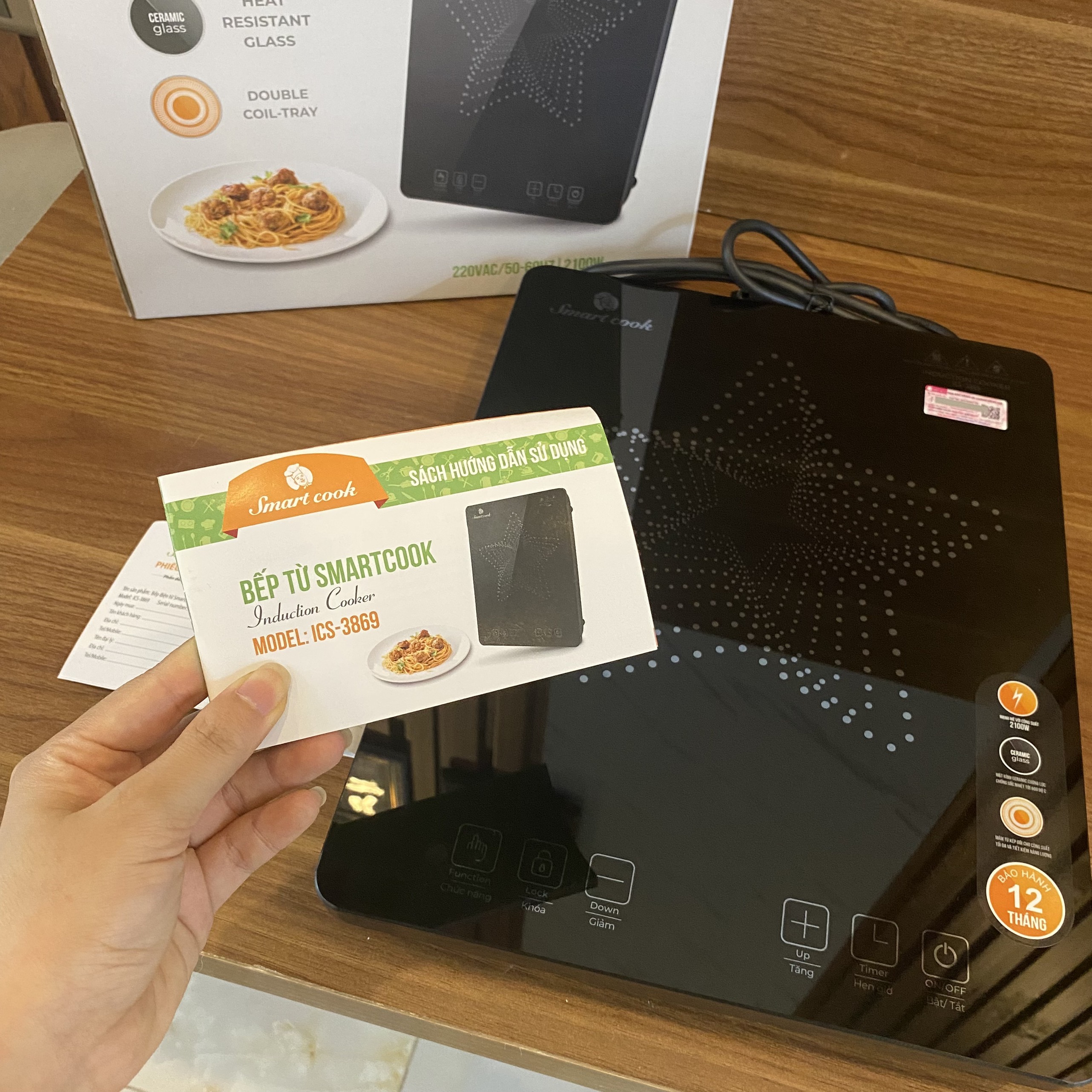 Bếp điện từ Smartcook ICS-3869 (Điện áp 220V - Công suất 2,100W - BH 12 tháng)