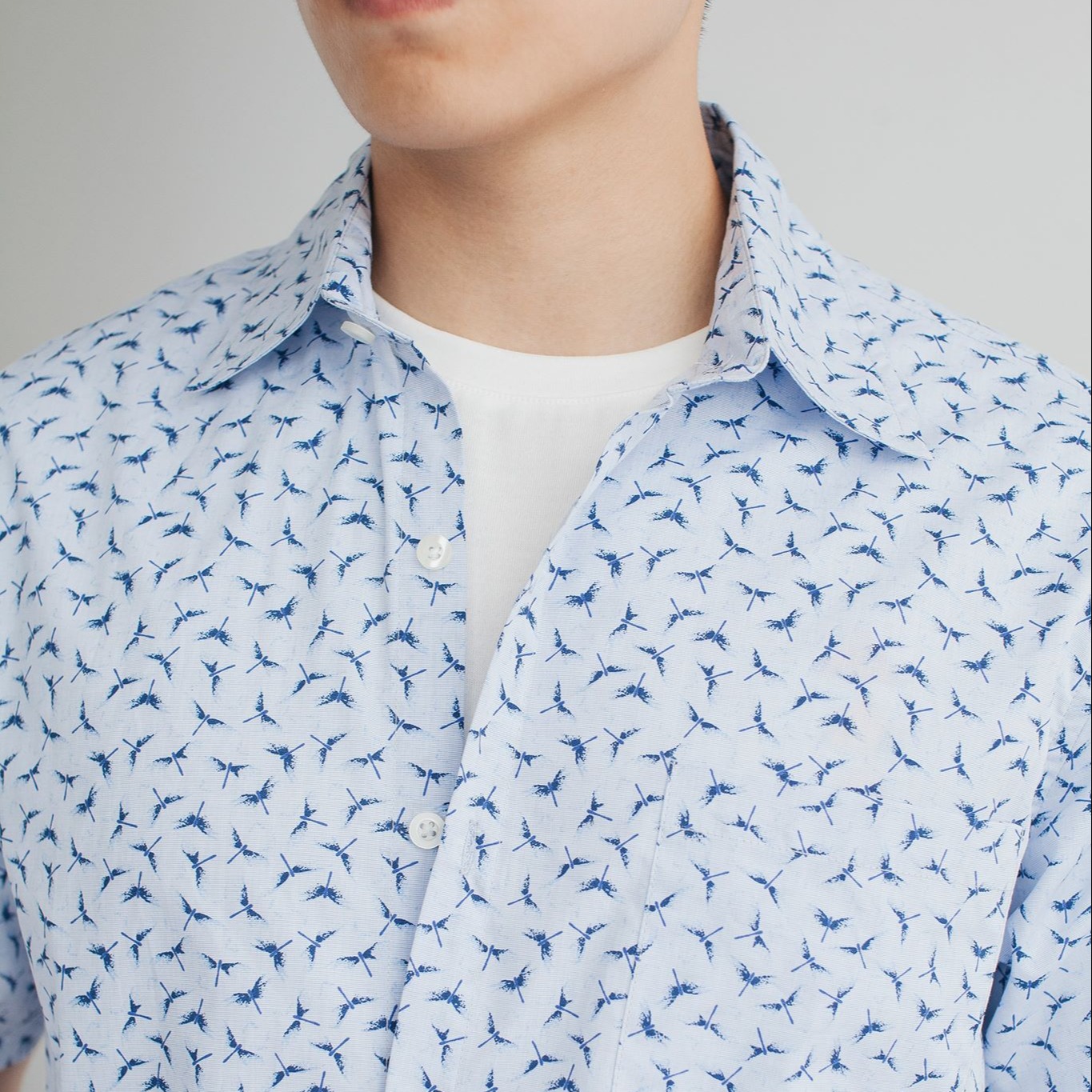 Áo Sơ Mi Nam LOOK FLORAL LIGHT BLUE