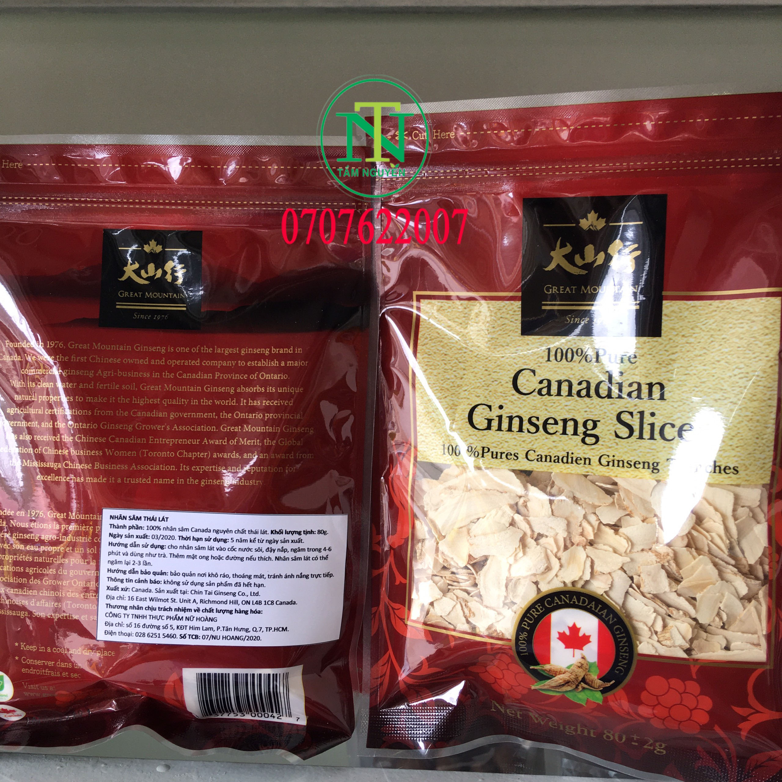 Nhân sâm Canada thái lát túi 80g Only Natural