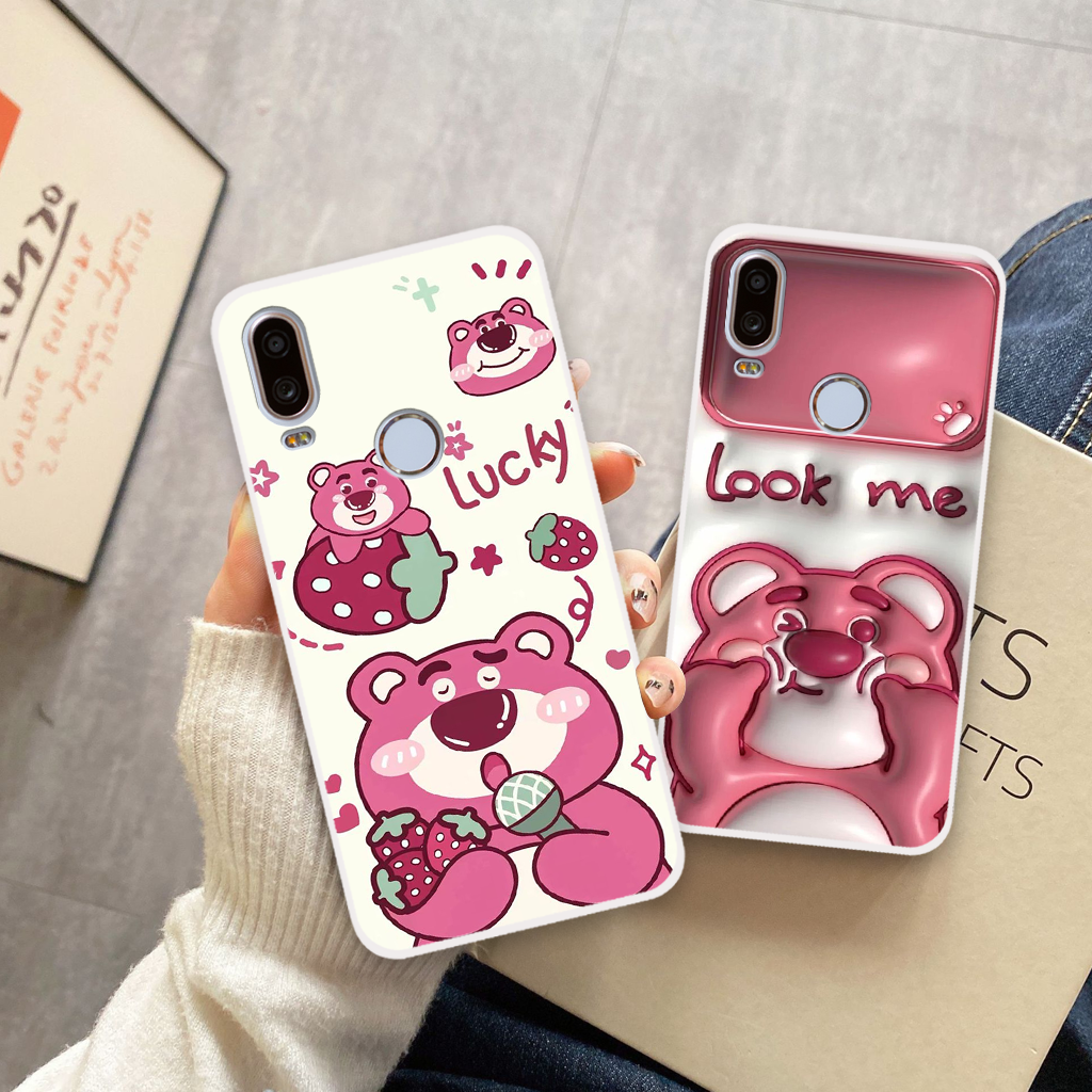 Ốp lưng Vsmart Active 1 / Active 1 Plus / Active 1+ gấu dâu lotsoo lông xù