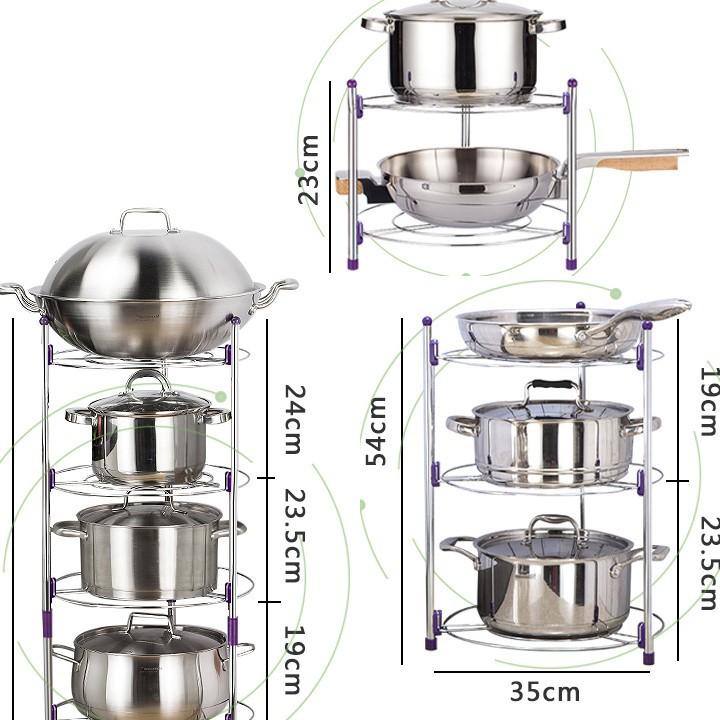 Kệ để đồ nhà bếp - Giá để xoong nồi 5 tầng