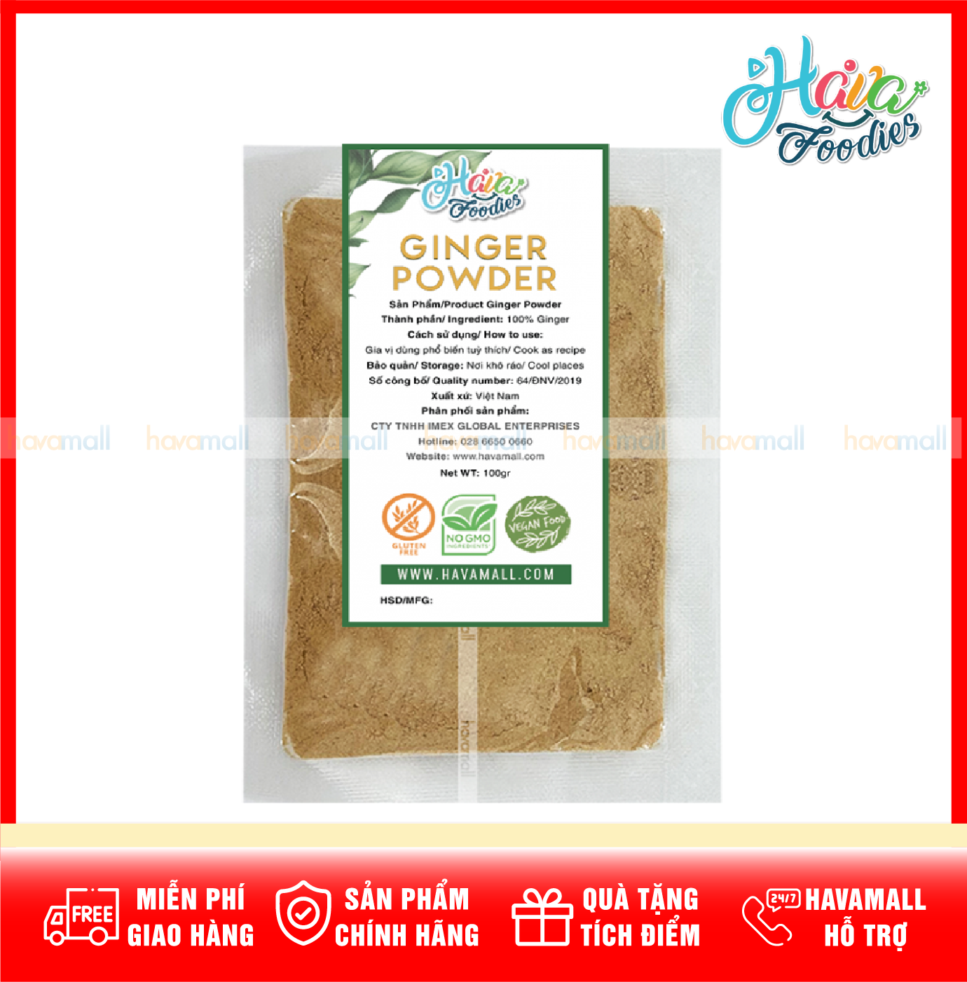 [HOÀN TIỀN MAX 10%]Bột Gừng Gói – Ginger Power