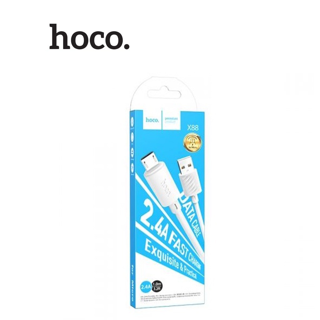 Cáp sạc Hoco X88 Micro sạc nhanh 2.4A đồng bộ data cho Android dài 1M ( Trắng )