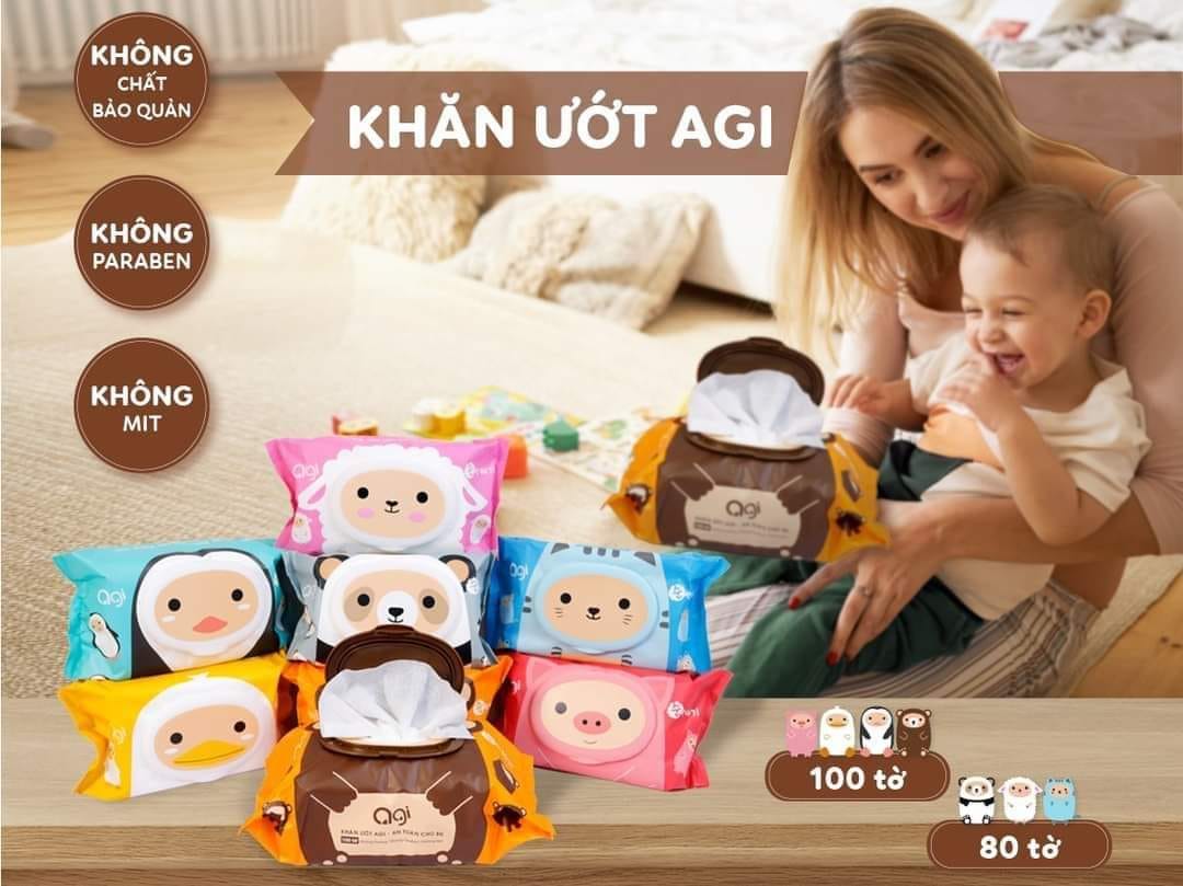Khăn Ướt Agi Không Mùi Loại 100 Tờ - agi