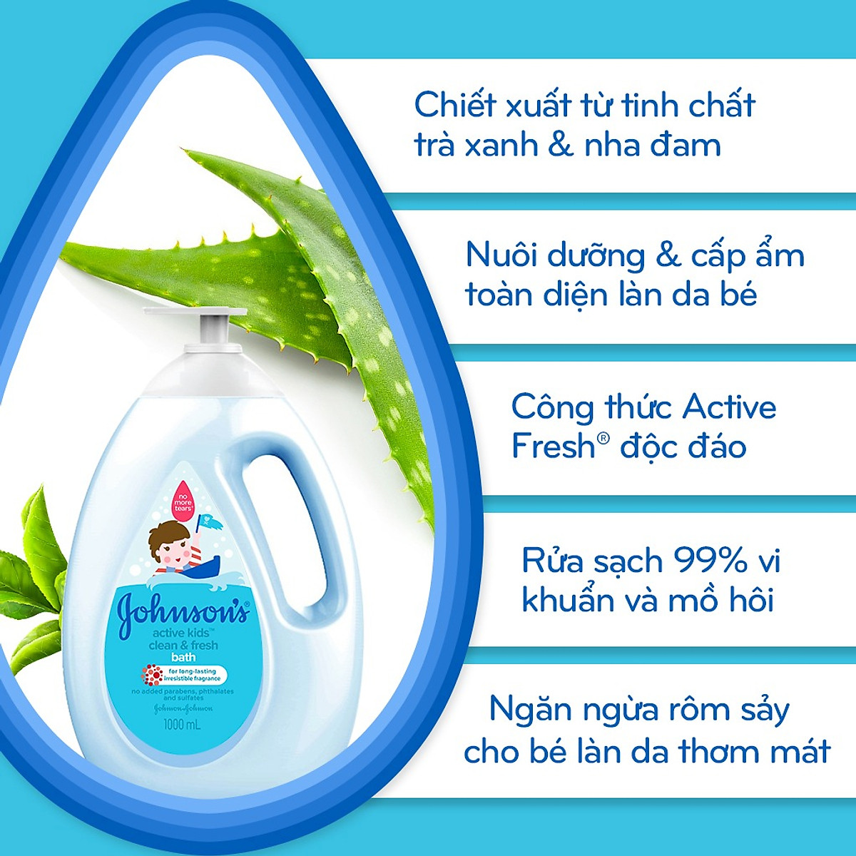 [FreeshipMAX] [HCM] Sữa Tắm Johnson's Baby Active Fresh cho Bé - Dung Tích 1000ml