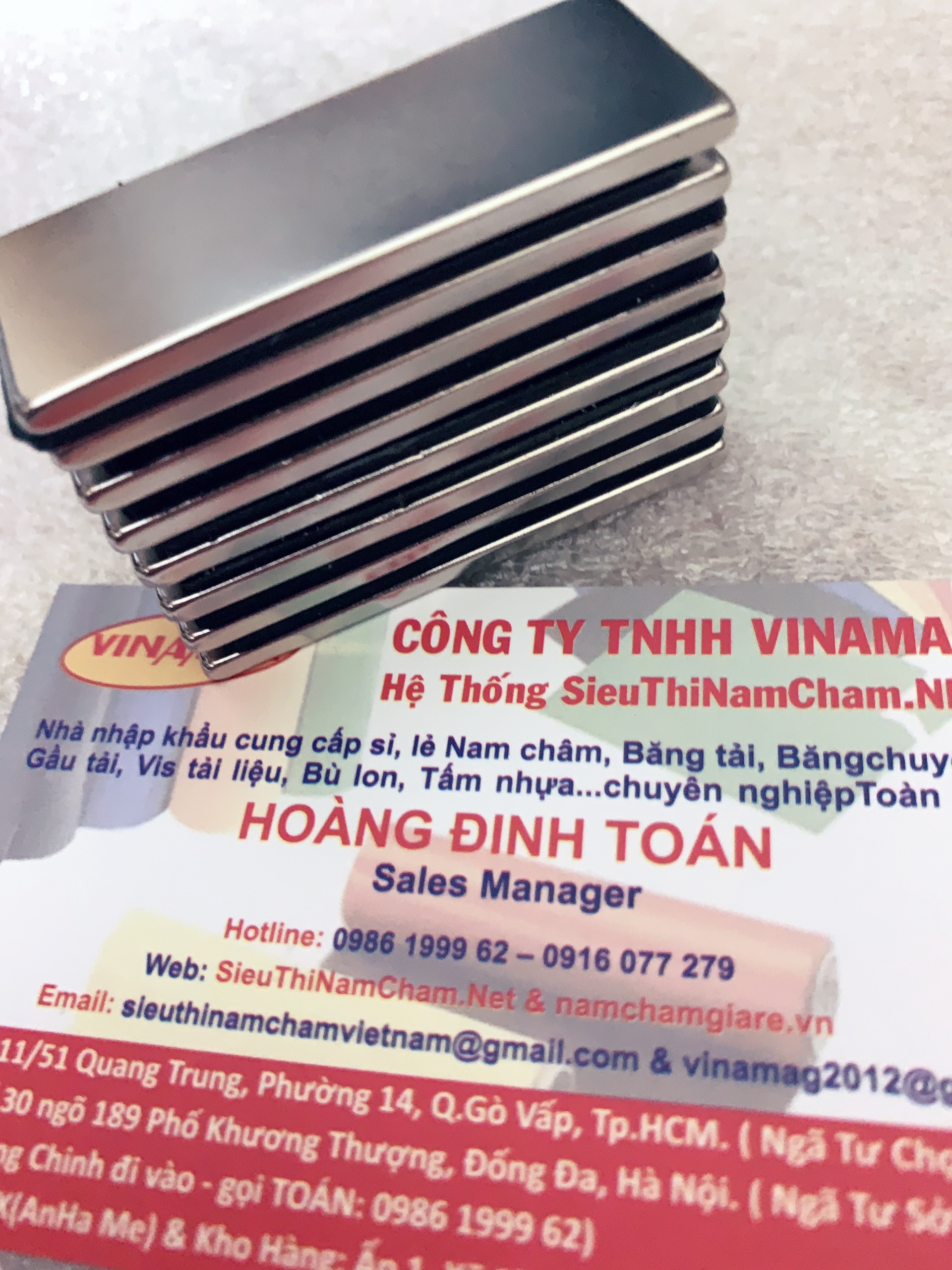 Nam châm chữ nhật 50x20x3mm (SIÊU TỐT HÚT KHỎE)
