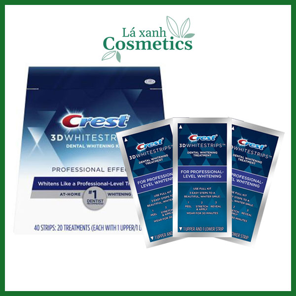 [Hàng Mỹ] Miếng dán trắng răng Crest 3D White Whitestrips Professional Effects
