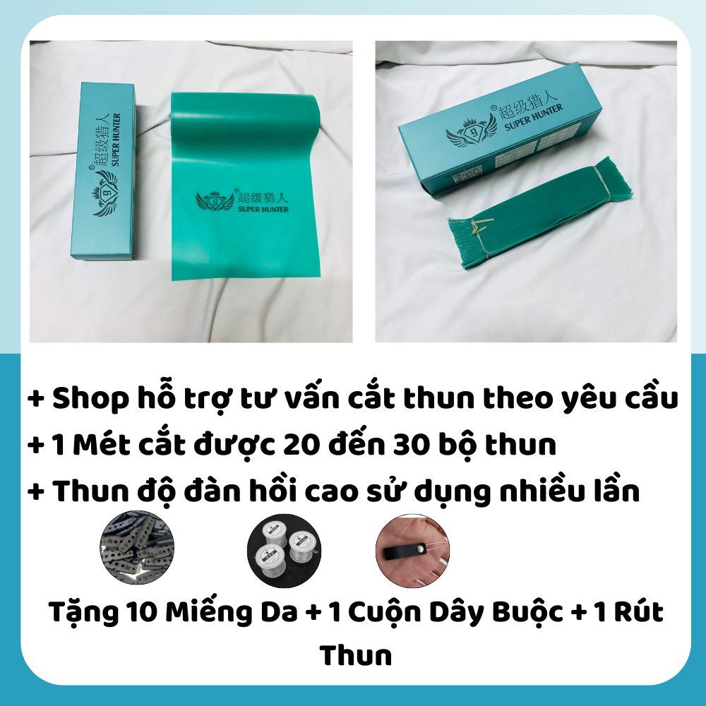 [Cắt Sẵn] 1 Mét Dây Thun Super Hunter (0.55mm và 0.65mm) Màu Xanh (Dây Thun 0.65 và 0.55) Pre sai