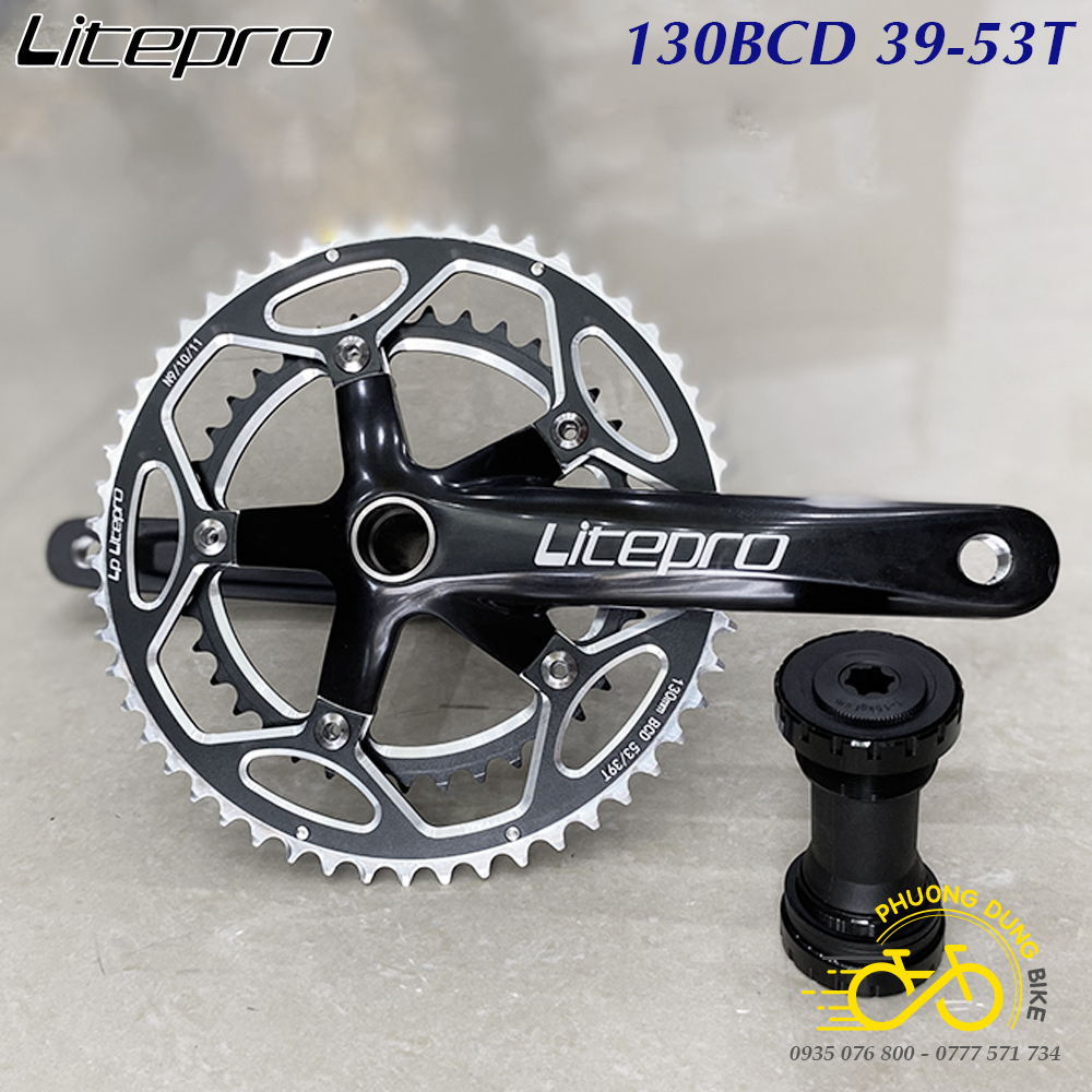 Đùi đĩa (Giò dĩa) rỗng xe đạp 2 Tầng LITEPRO 39-53T (GIÒ BÓNG)