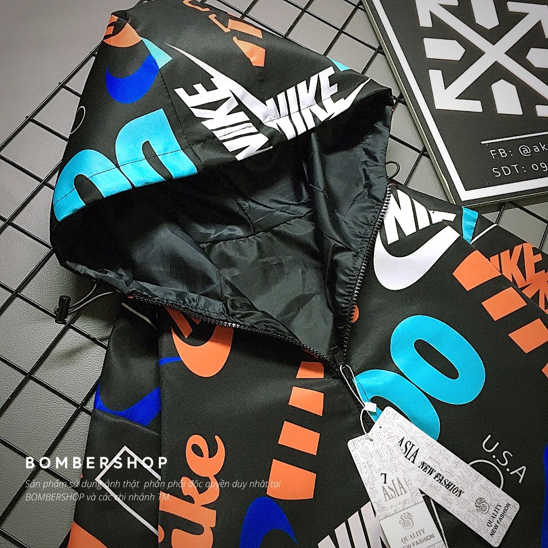 [Ảnh + video thật] Áo khoác dù style thễ thao phối full LOGO