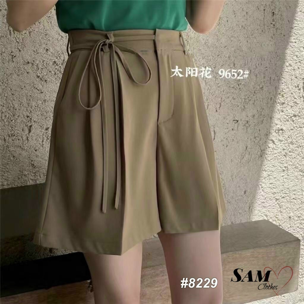 Quần short nữ cạp cao quần sooc nữ ống rộng cột dây nơ eo chất Ruby mềm mịn