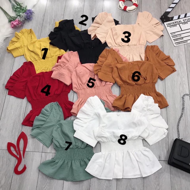 Áo kiểu bigsize: áo peplum mặc tết màu đỏ size từ 55-85kg